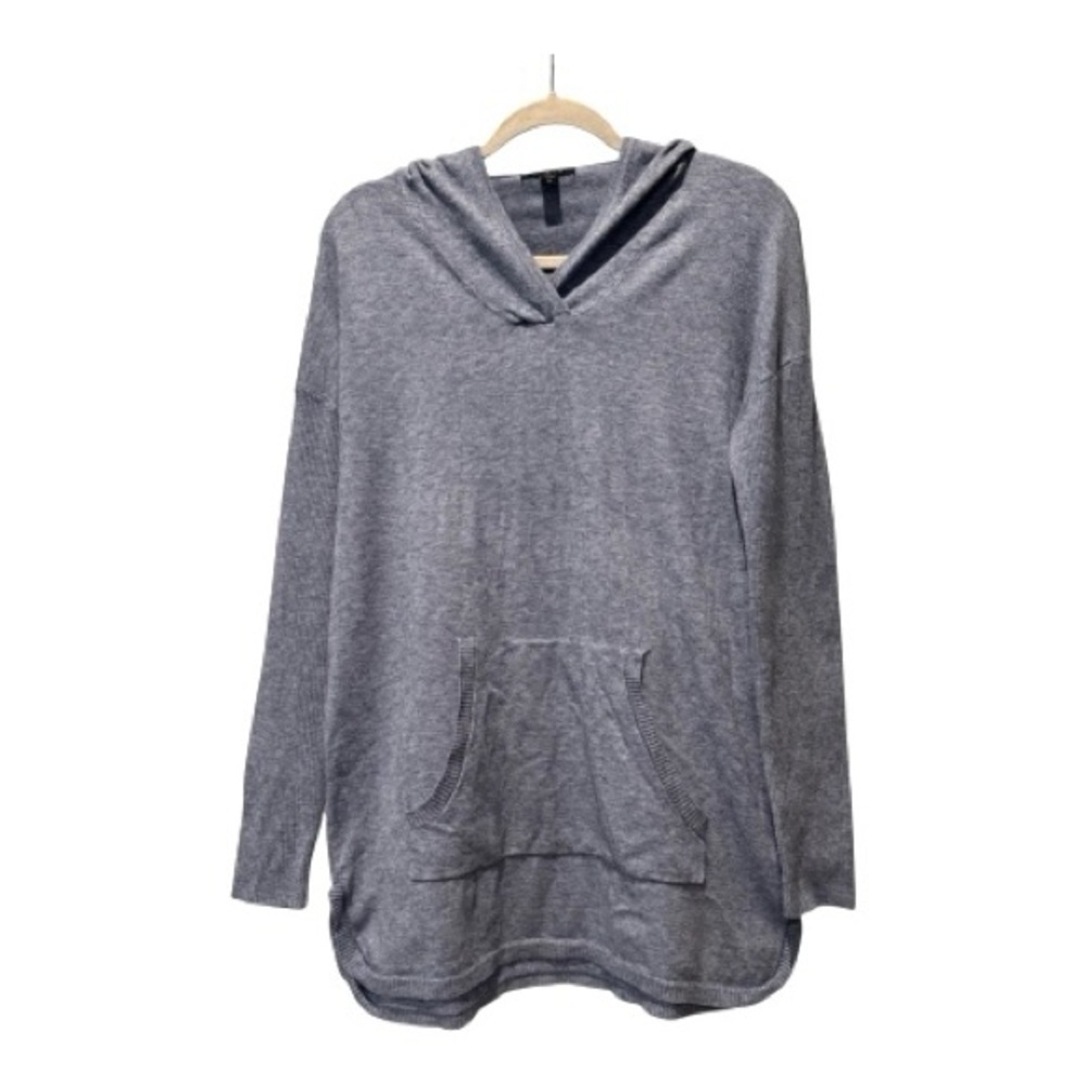 Cyrus Soft Knit Hooded Sweater Pullover Blue Pocket Top Size M